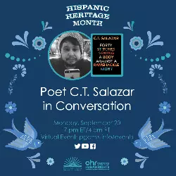 Poet C.T Salazar Conversation Event Flyer