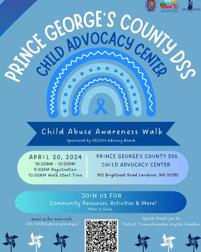PGCDSS Child Advocacy center Child Abuse Awareness Walk