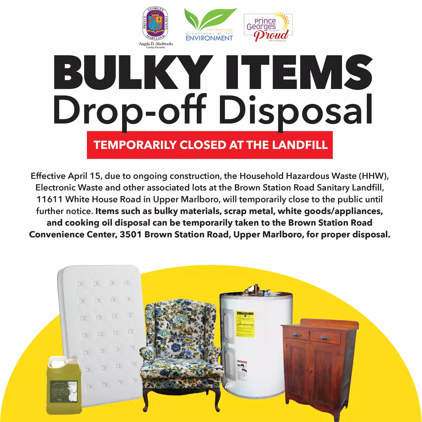 bulky items temporary drop-off