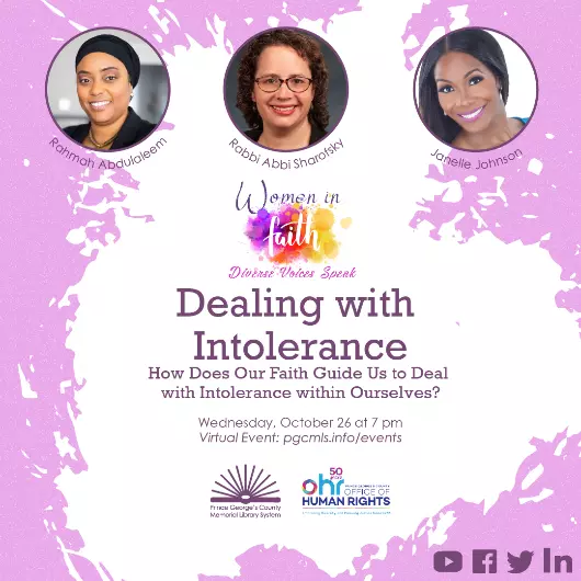 Dealing with Intolerance Event Flyer