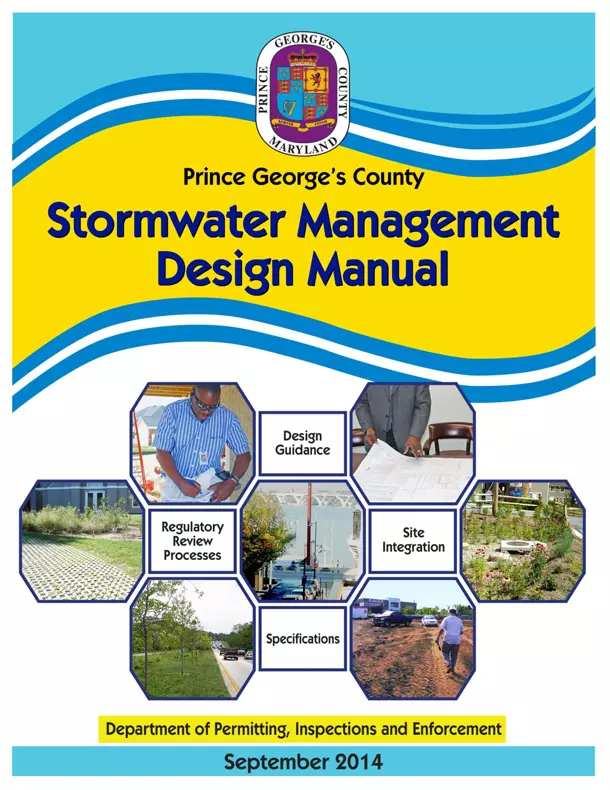 Stormwater Management Design Manual, cover with photos of stormwater design elements