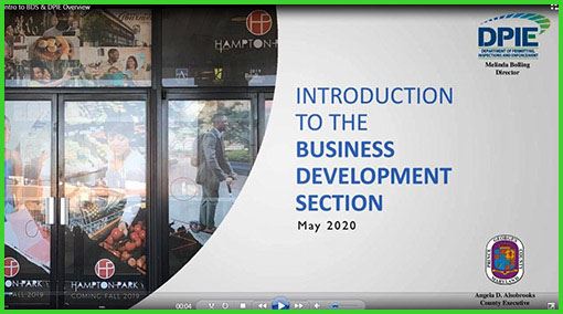 Introduction to the Business Development Section, photo of collage of businesses