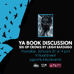 Flyer for Six of Crows YA Book Club