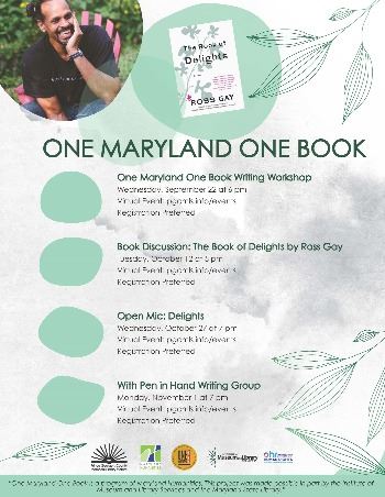 Flyer for 2021 One Maryland One Book events
