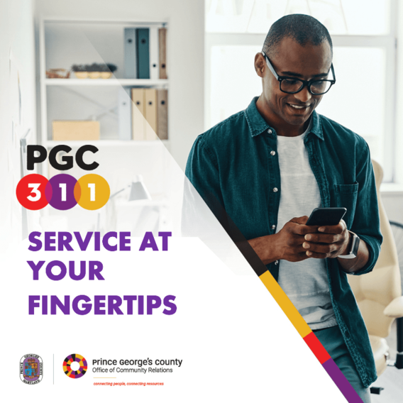 PGC311 "Service at Your Fingertips" - Citizen looking at his phone