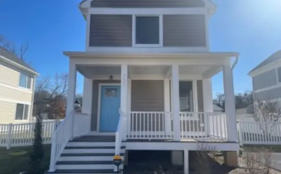 front view of a row house
