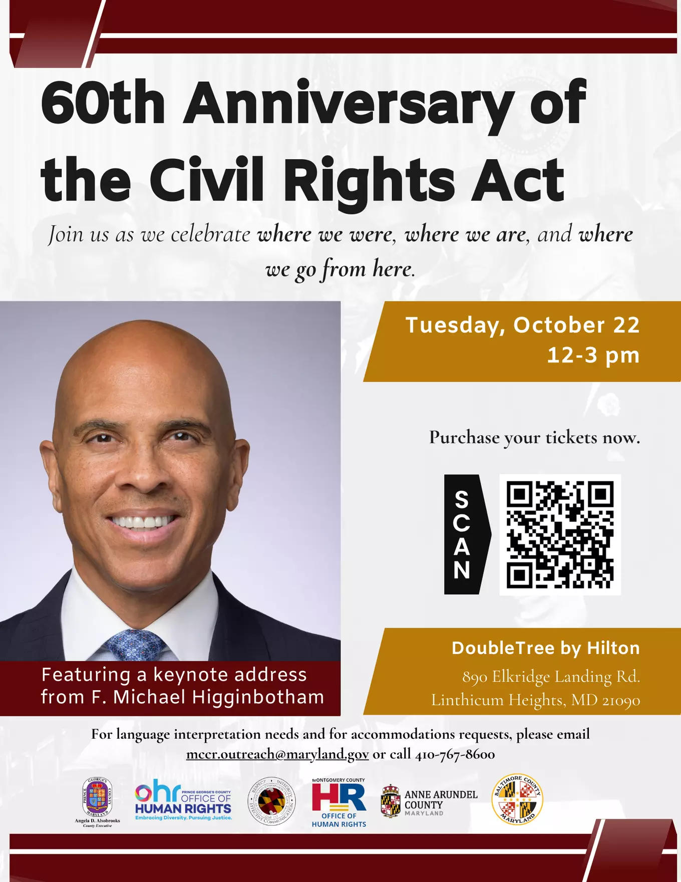 IMAGE: Flyer for the MCCR 60th Anniversary of the Civil Rights Act Luncheon