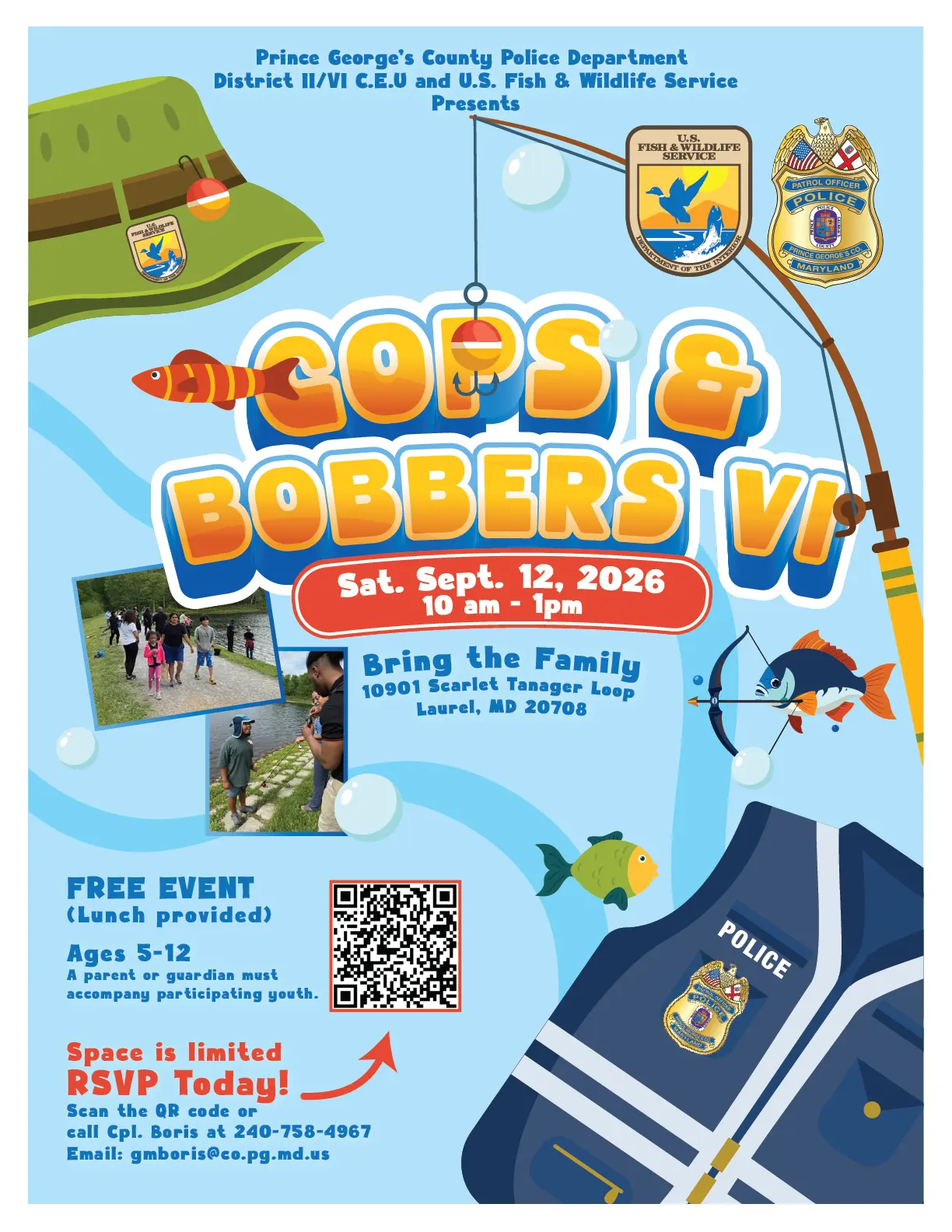 Graphic for Kids Fishing Trip with Prince George's County Police Officers