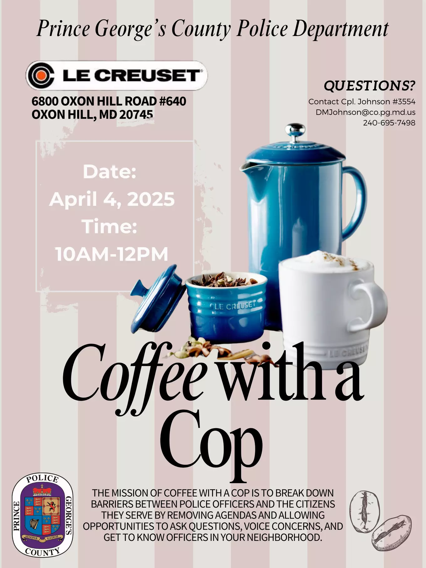 Oxon Hill Coffee With A Cop APRIL 2025