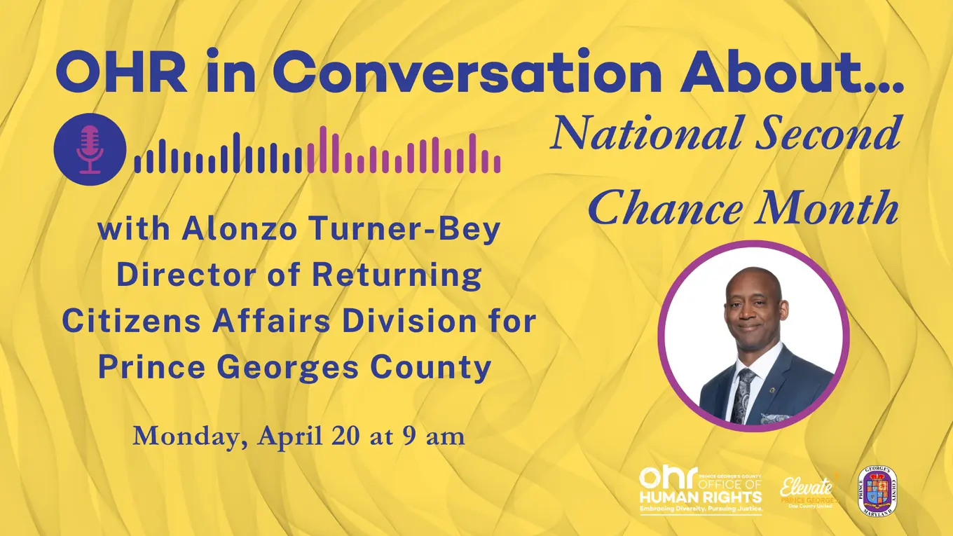 yellow flyer with blue text featuring image of Alonzo Turner-Bey