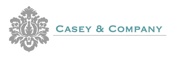 gray plant with words Casey & Company in blue green