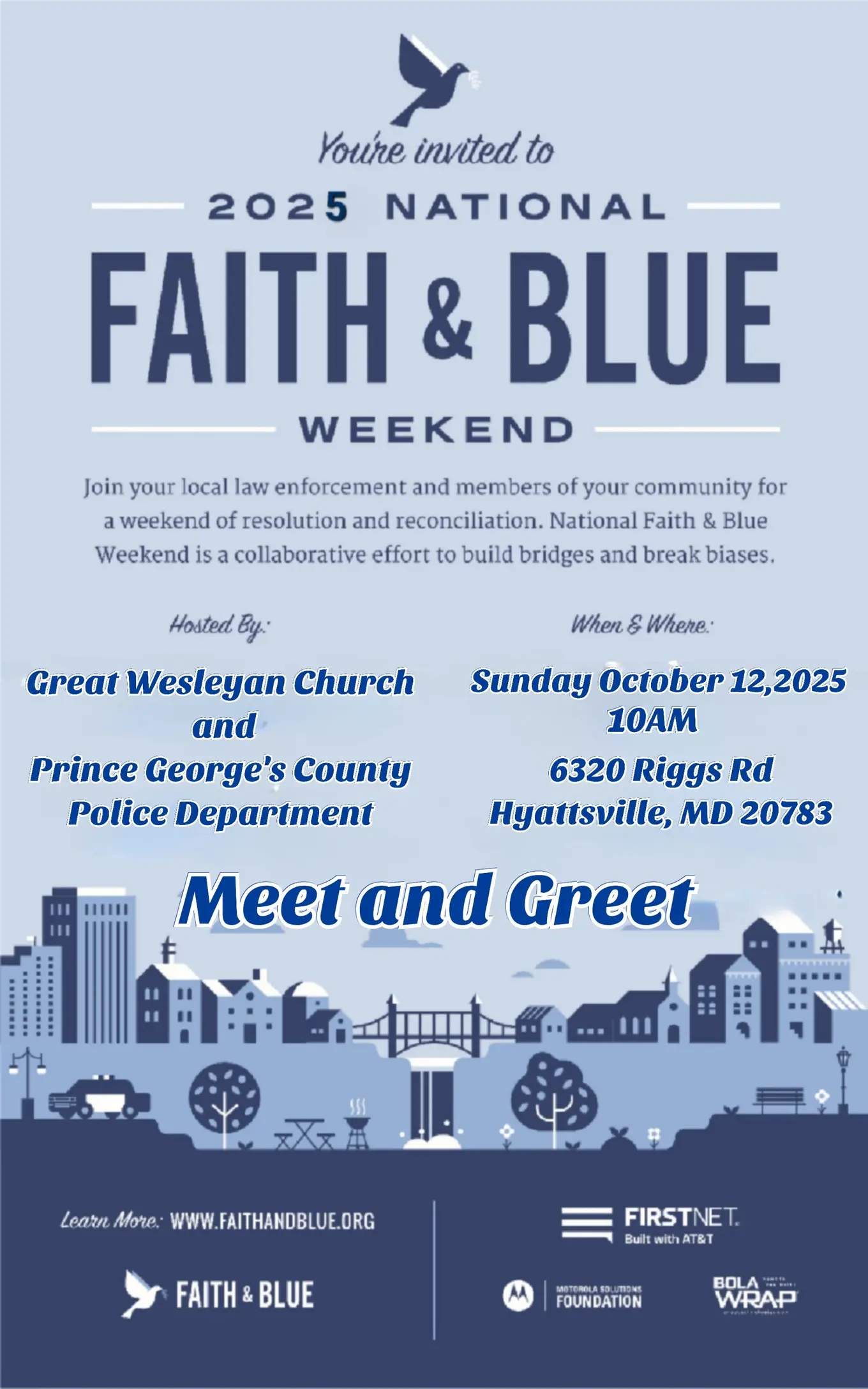 Faith and Blue Event Details at Great Wesleyan Church Hyattsville