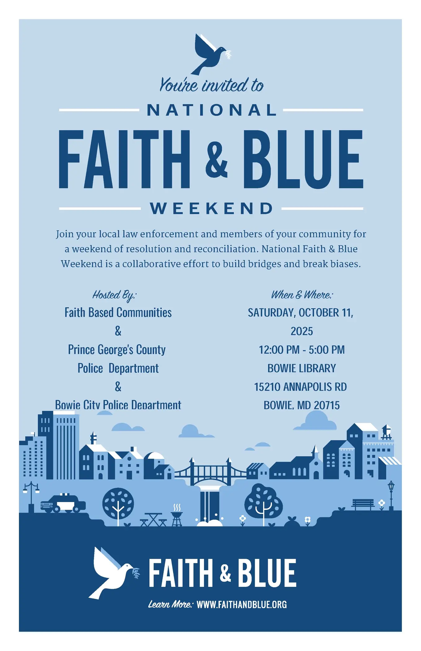 Faith and Blue Event Details at Bowie Library