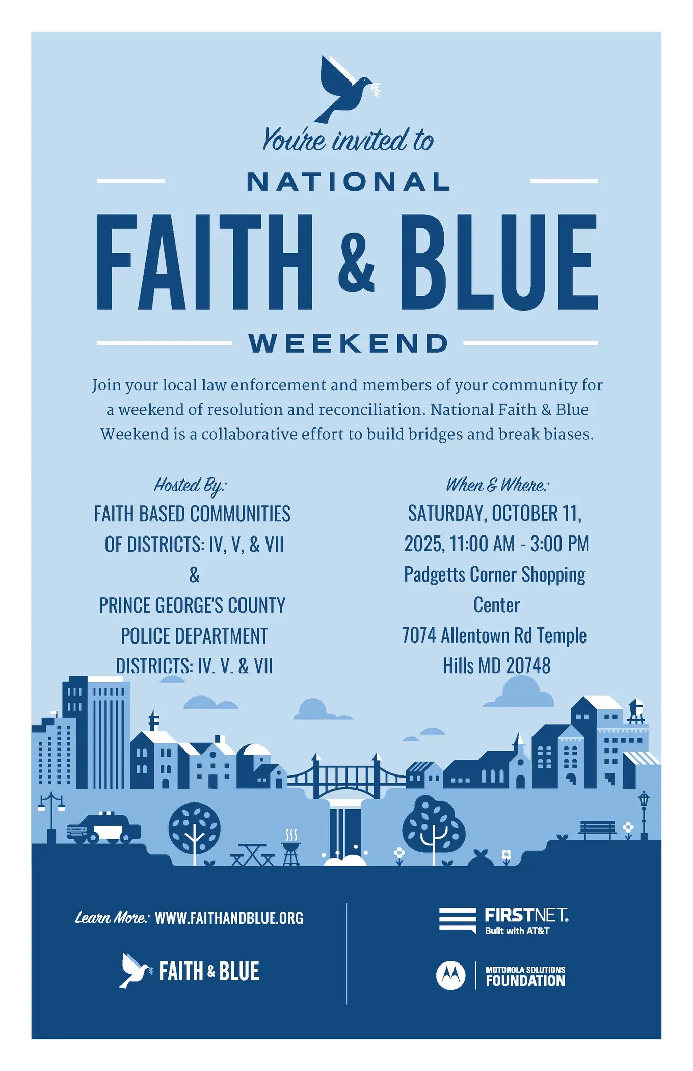 Faith and Blue Event Details at Padgetts Corner Shopping Center