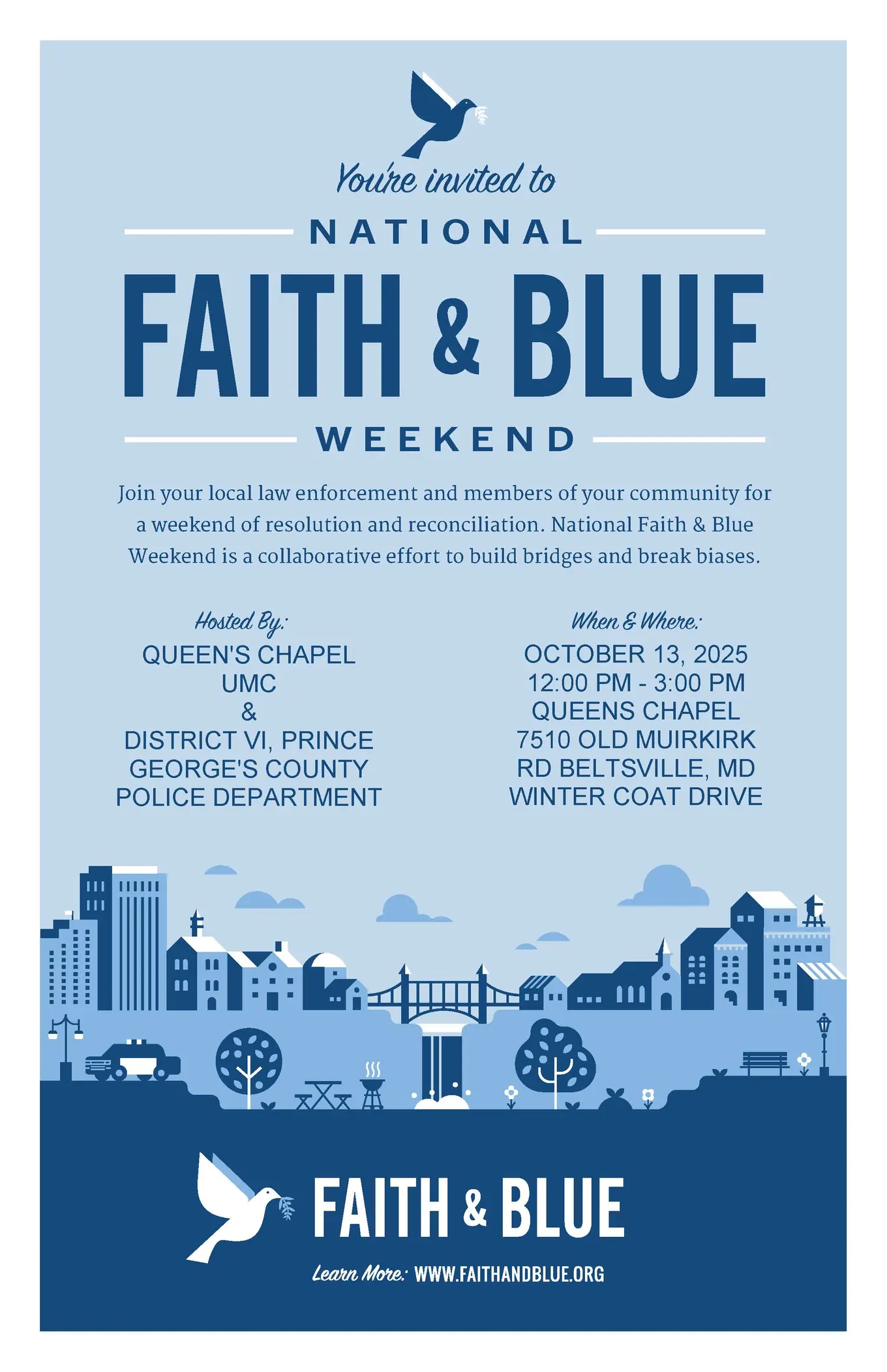 Faith and Blue Event Details at Queens Chapel United Methodist Church