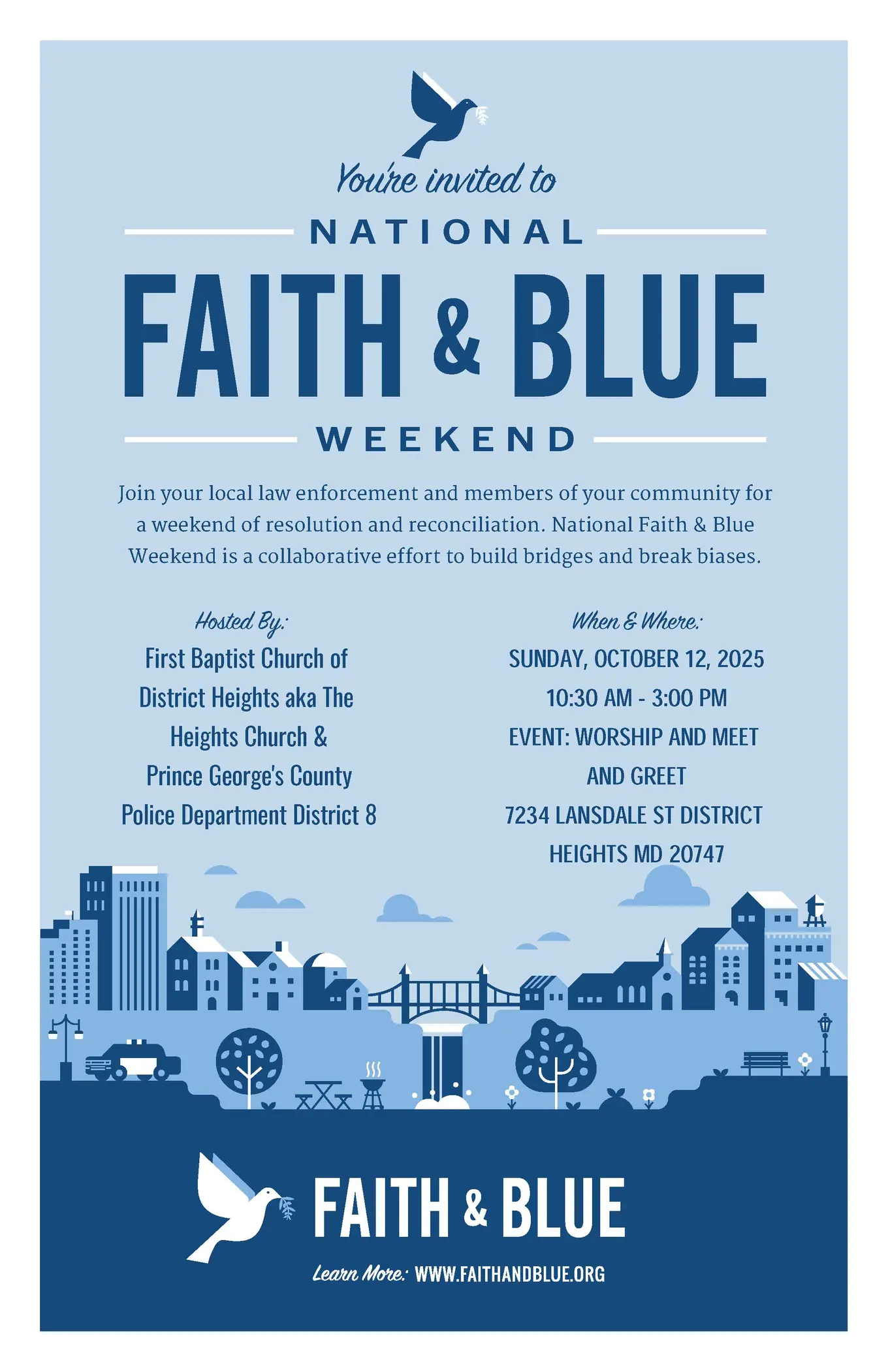 Faith and Blue Event Details at First Baptist Church of District Heights