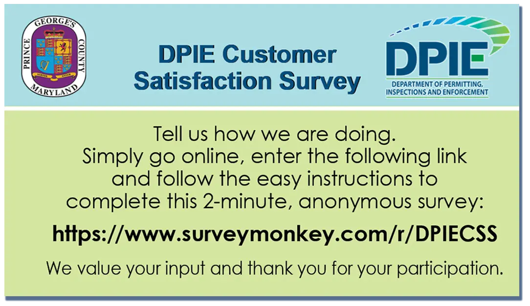 DPIE Customer Satisfaction Survey card