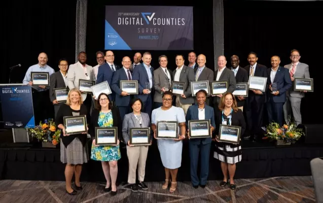 Awardees receiving Digital County Survey Award