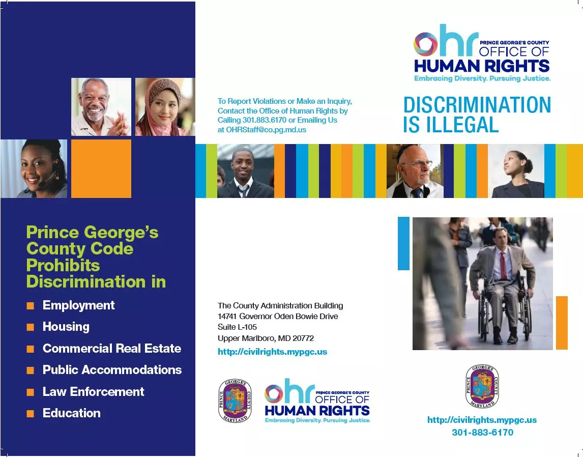 Discrimination is Illegal - Office of Human Rights brochure