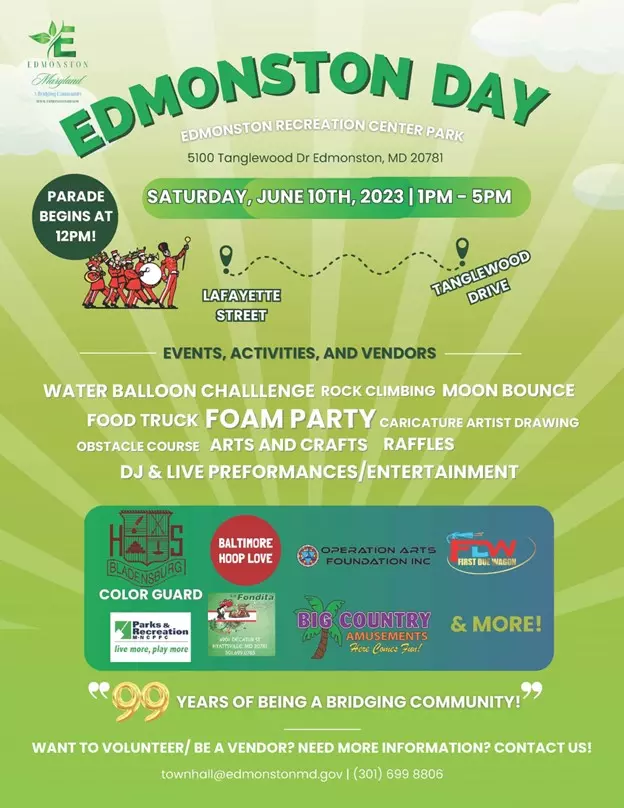 Edmonston Day Event Flyer 