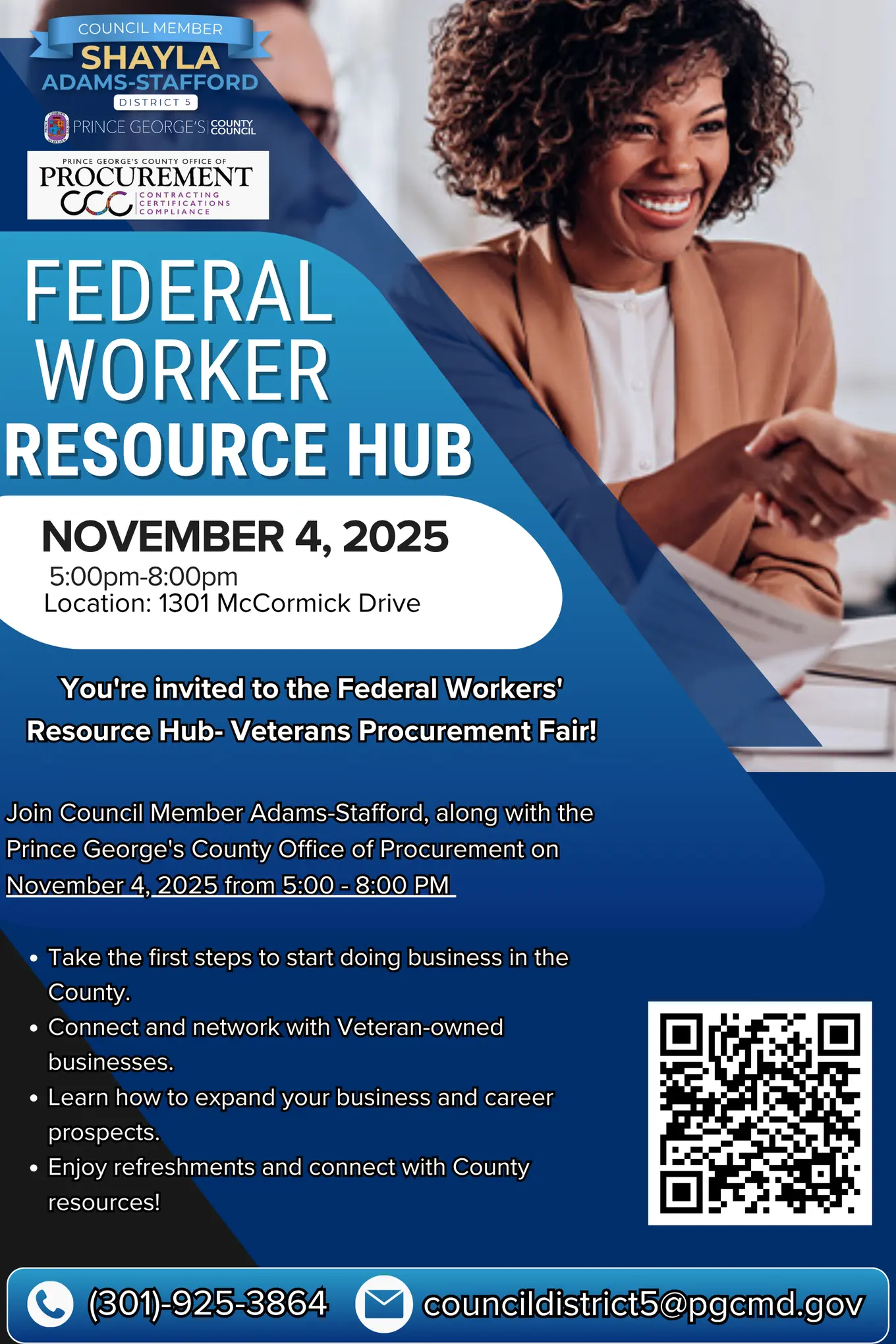 Fedreal Worker resource hub happening on November 4, 2025 at 1301 McCormick Dr