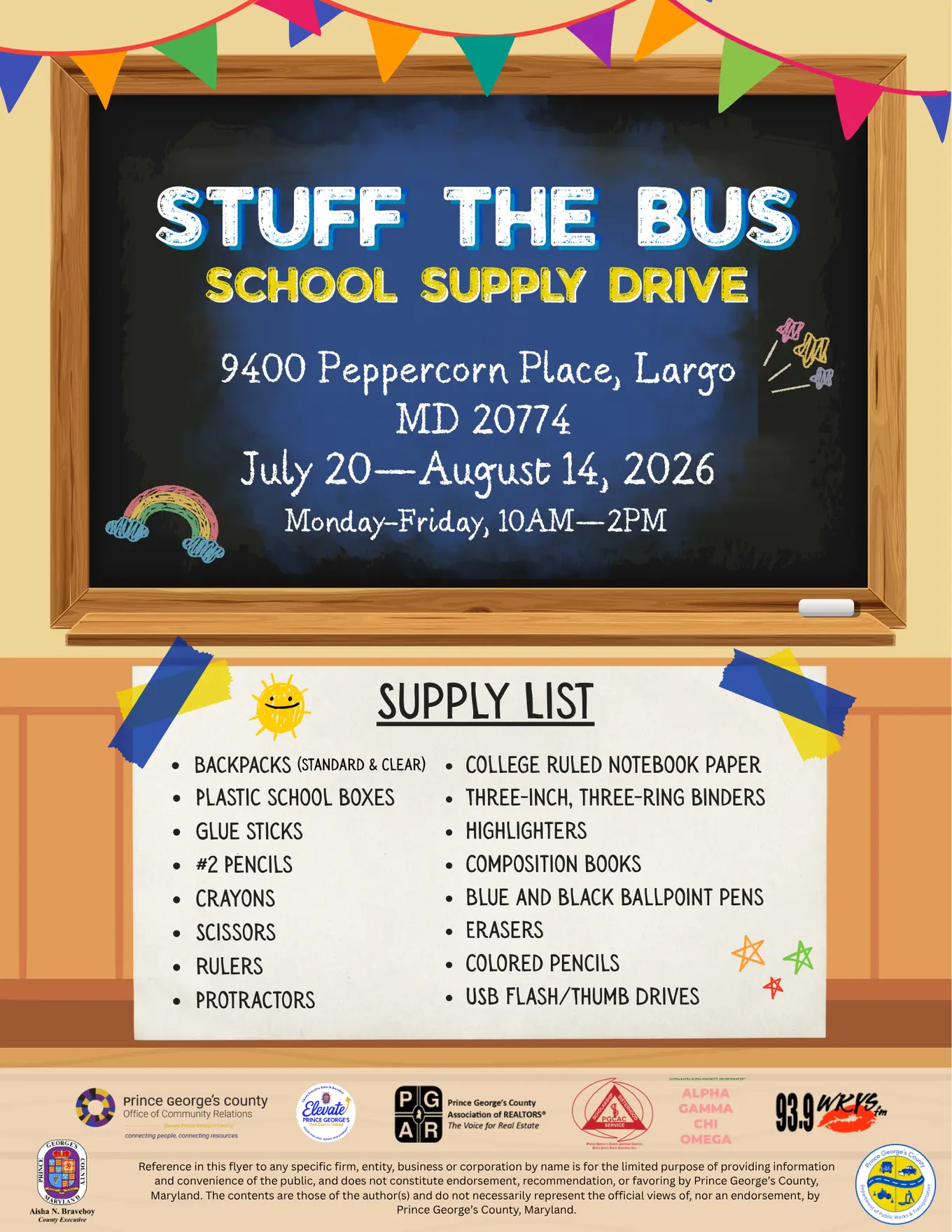 Stuff the bus supply list (english)