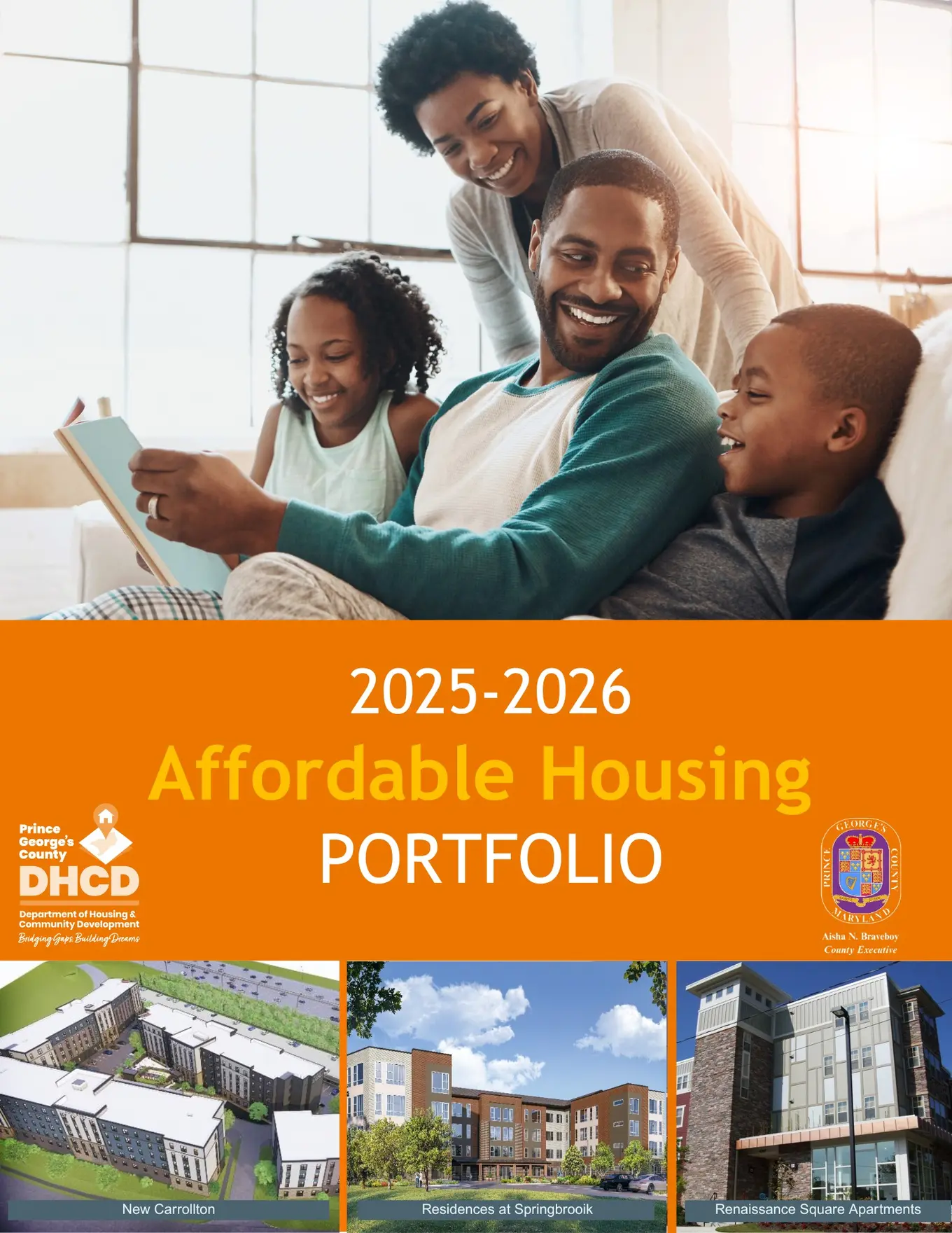 Father reading to his children as his wife looks on