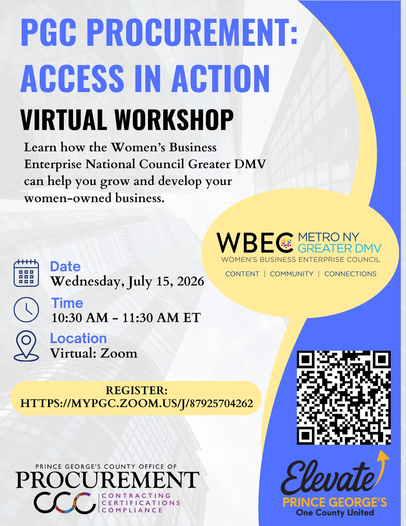 PGCProcurement: Access in Action Virtual Workshop