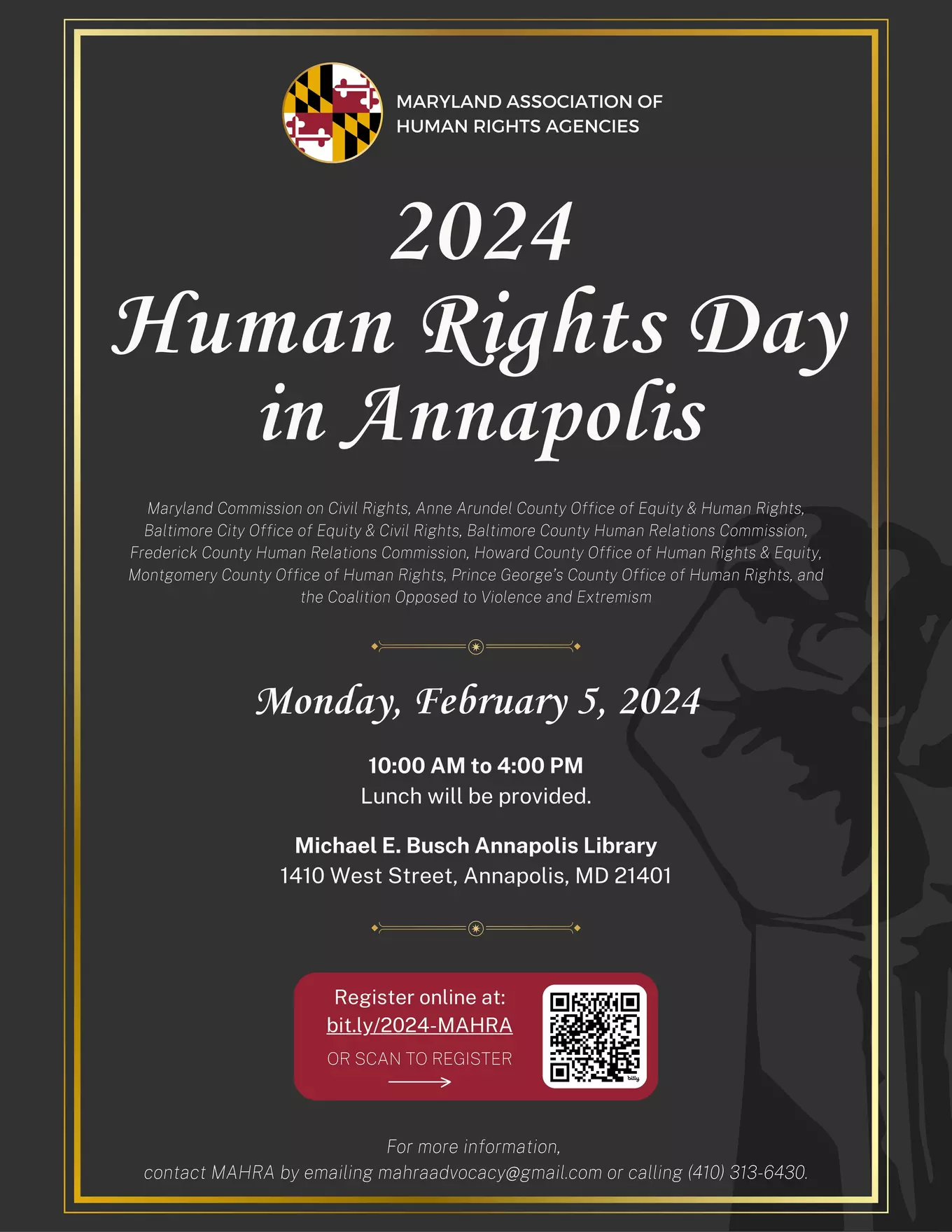 2024 Human Rights Day in Annapolis flyer
