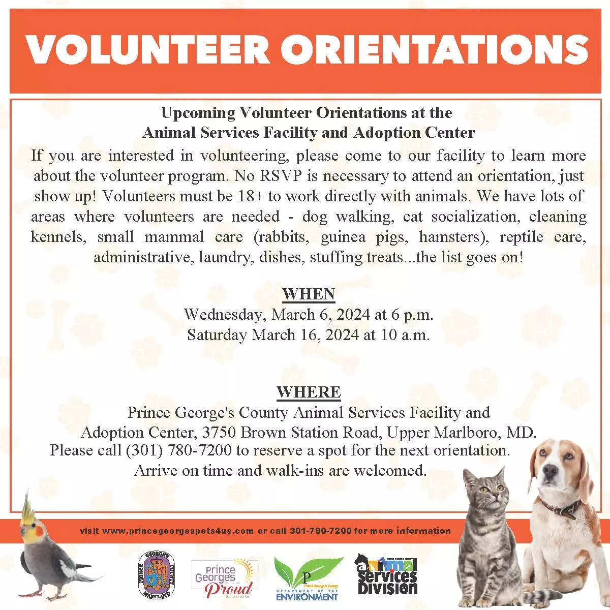 ASD March 2024 Volunteer Orientations 2.20.24