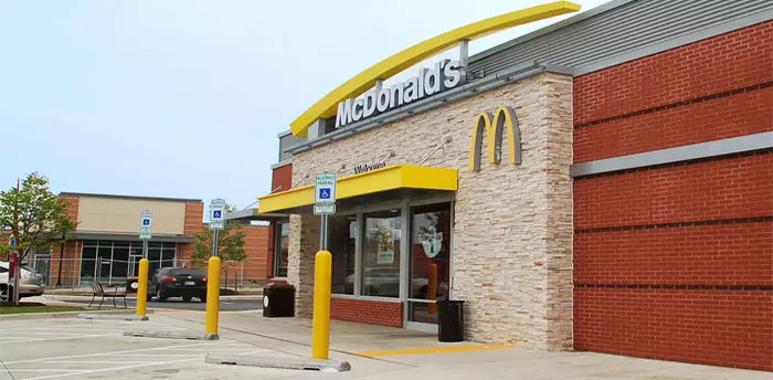 Nice commercial property of McDonalds, maintained exterior and clean parking lot