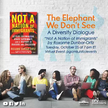 Not A Nation of Immigrants as our Elephant We Don't See Diversity Dialogue Event Flyer