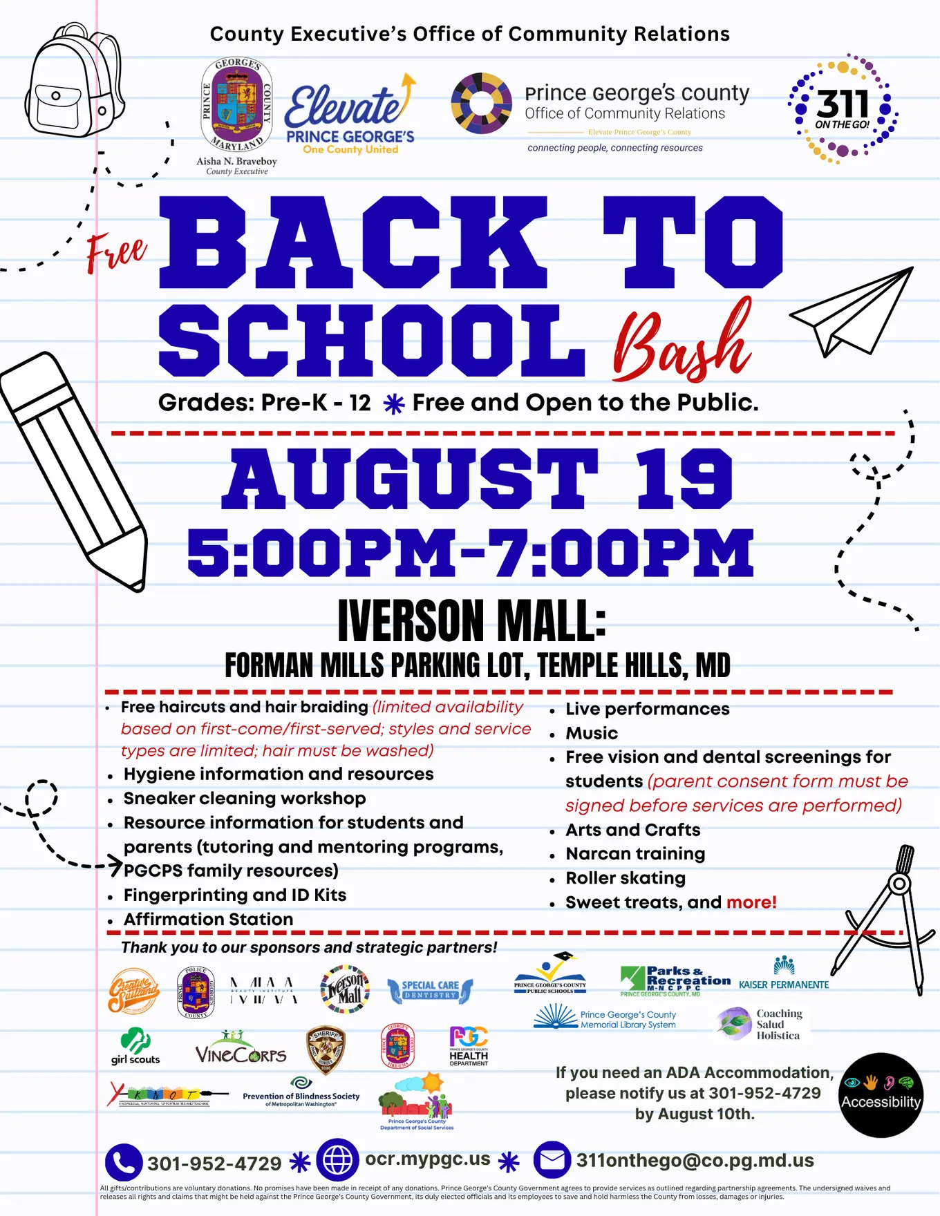 Back to school event flyer august 19