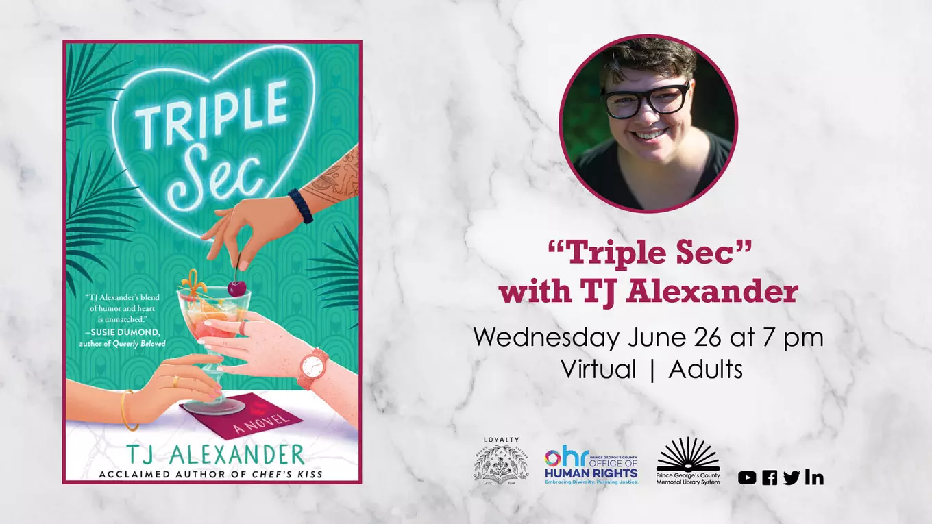 Triple Sec with TJ Alexander featuring book jacket image and author photo