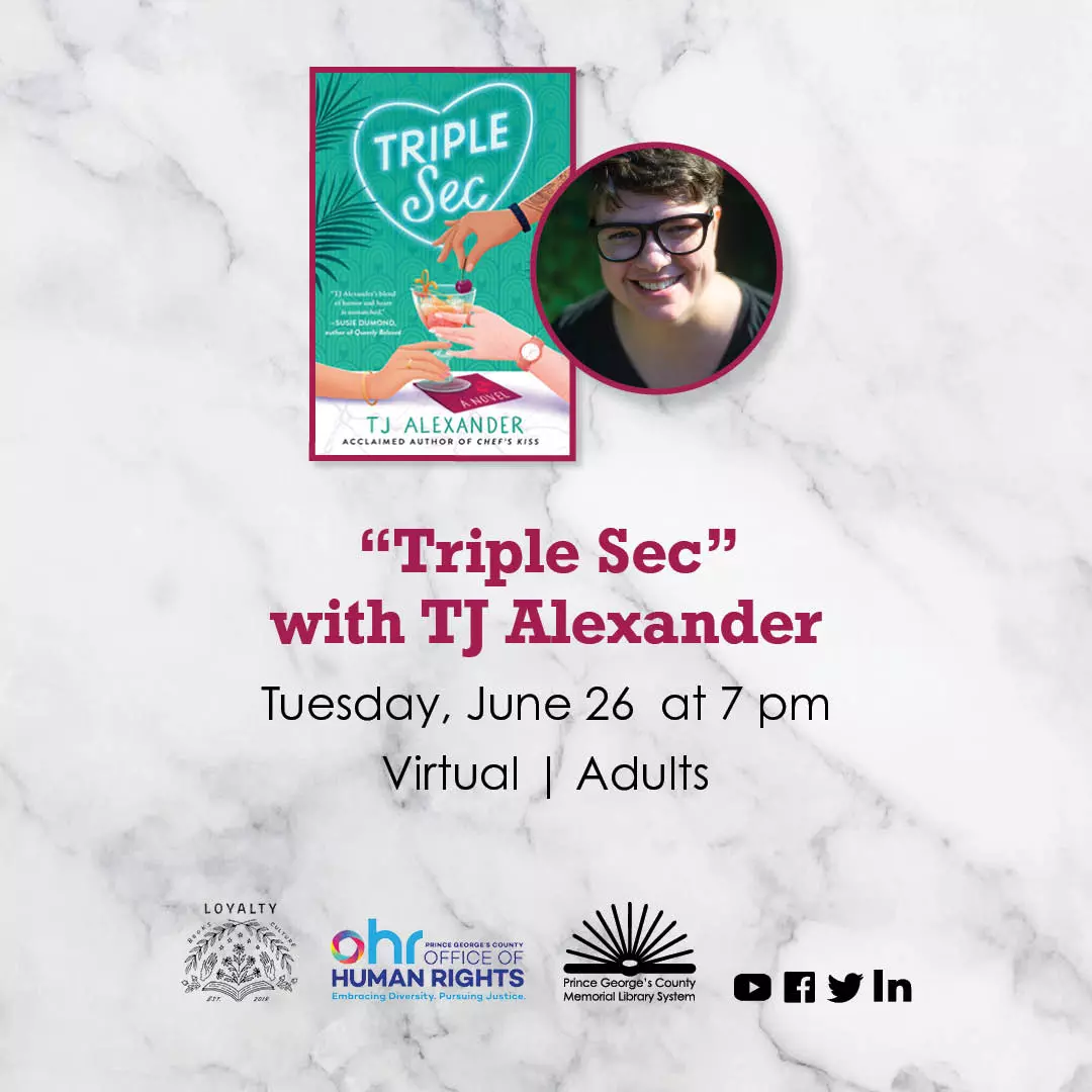 Triple Sec with TJ Alexander featuring book jacket image and author photo