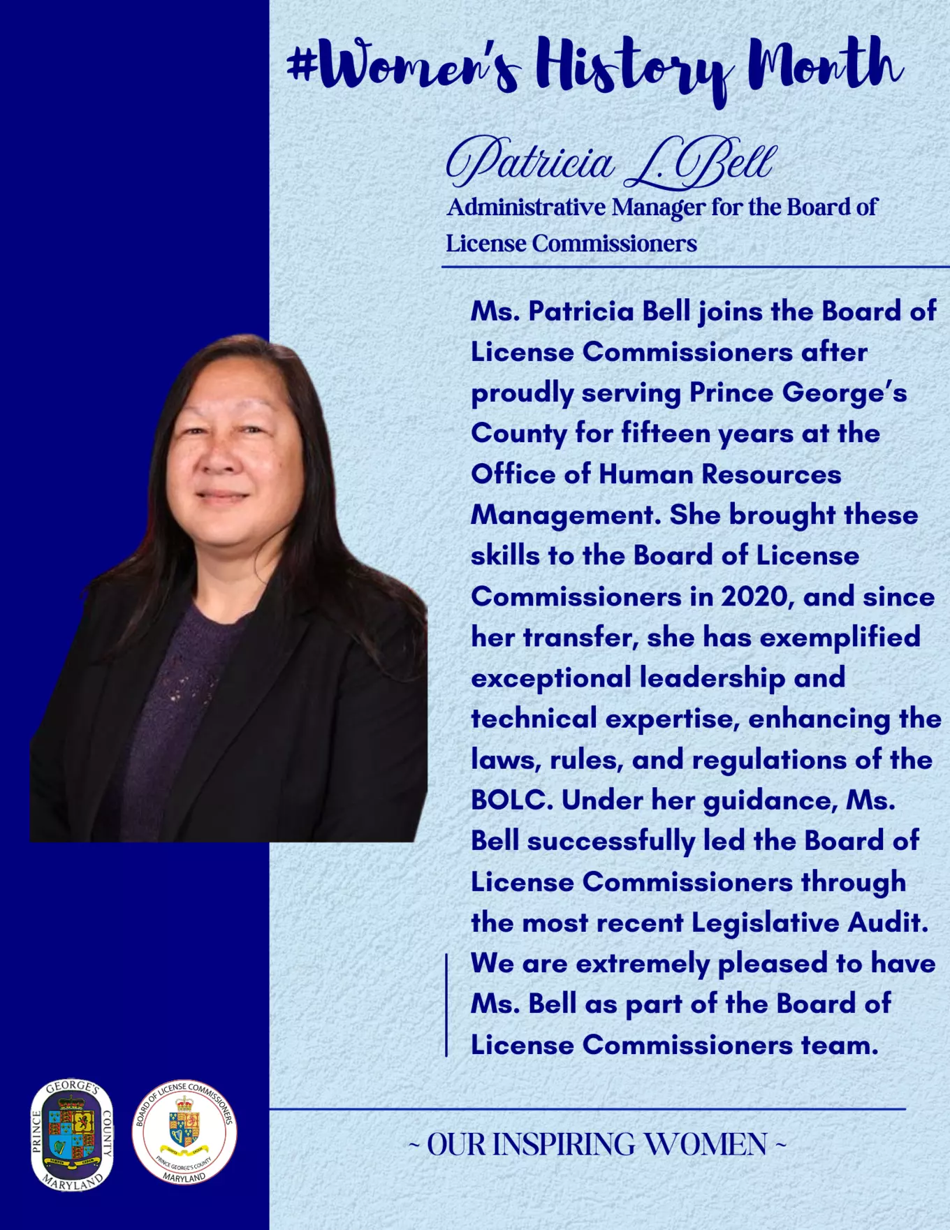 Patricia Bell, Administrative Manager