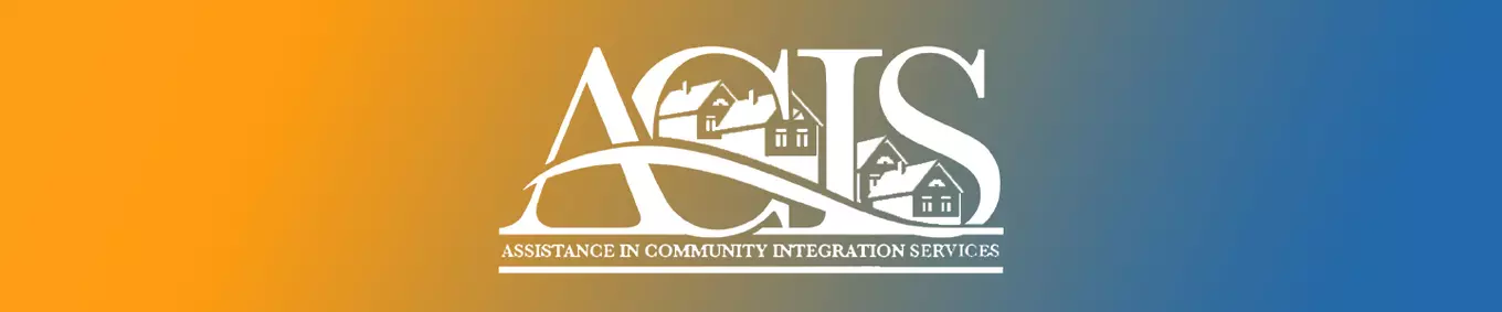 The Assistance in Community Integration Services (ACIS) logo with a yellow to teal blue gradient in the background.