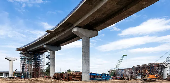 Site Road Permits, photo of above-ground construction of overpass