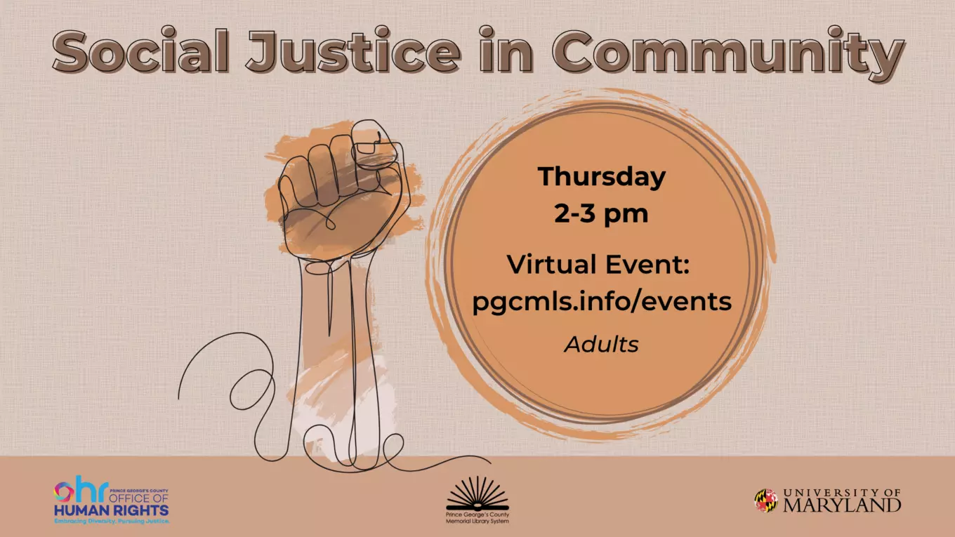 Social Justice in Community Event Flyer