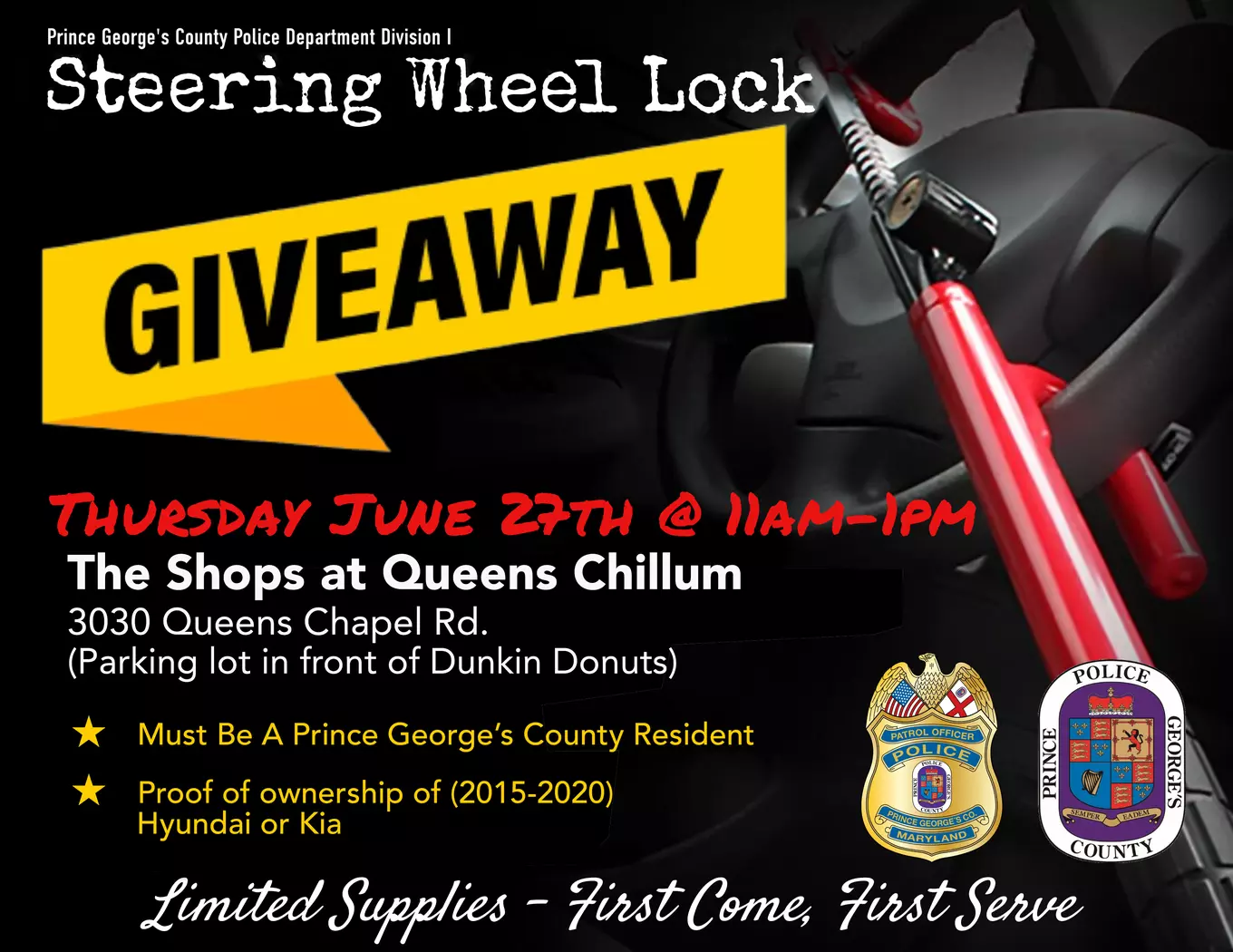 Steering Wheel Lock Giveaway