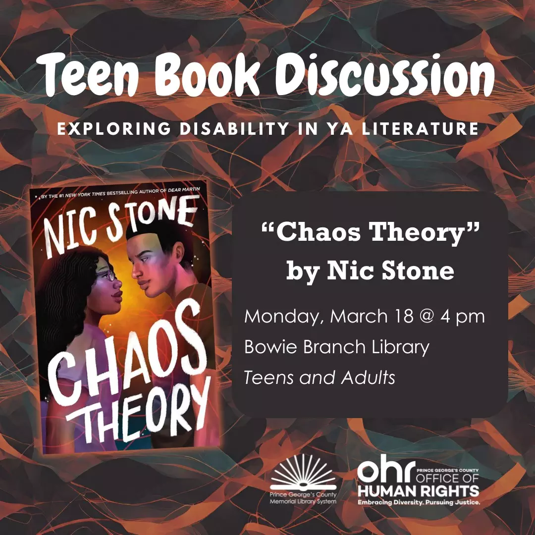 Teen Book Discussion - Chaos Theory by Nic Stone - featuring image of book cover