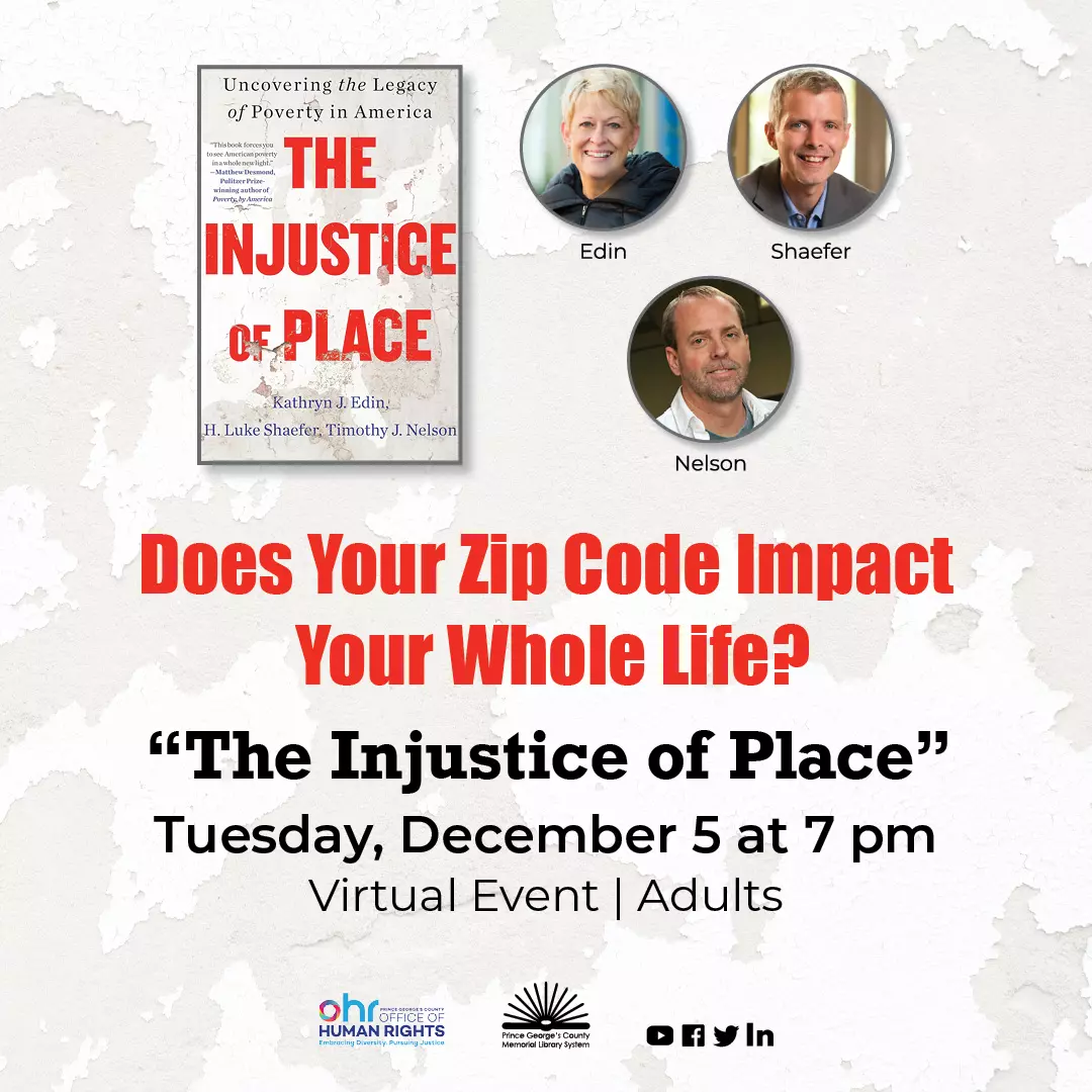 The Injustice of Place Event Flyer 
