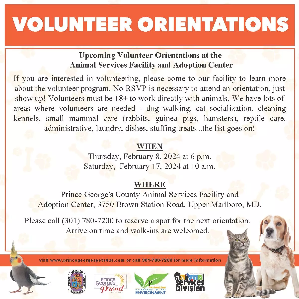 ASD Volunteer Orientations 1.24.24