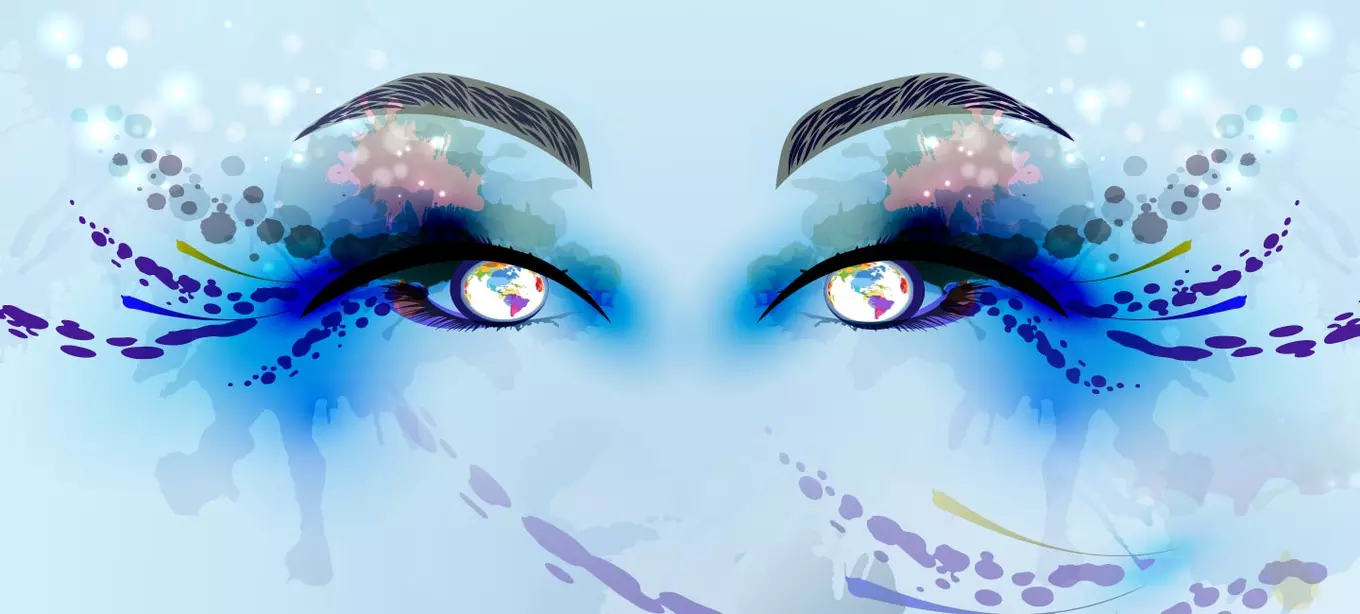 Eyes with the world in them - women's history month background image