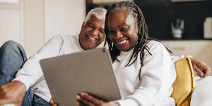 Older Adults Enjoying Virtual Meeting