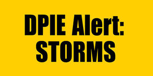 DPIE Alert: STORMS on yellow banner