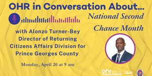 yellow flyer with blue text featuring image of Alonzo Turner-Bey