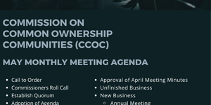 The Prince George’s County Office of Community Relations (OCR) will partner with the Commission on Common Ownership Communities (CCOC) on Wednesday, May 27, 2026, to host a virtual meeting. REGISTRATION IS REQUIRED!