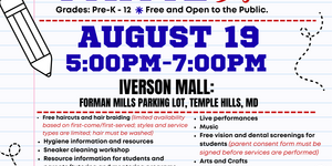 Back to school event flyer august 19