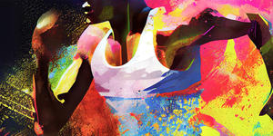 colorful illustration of a runner